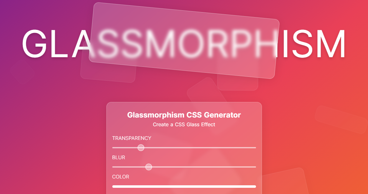 Glassmorphism CSS Generator